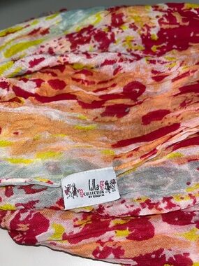 lulla Collection by Bindya Women's Multicolor Floral Scarf - Pink & Orange